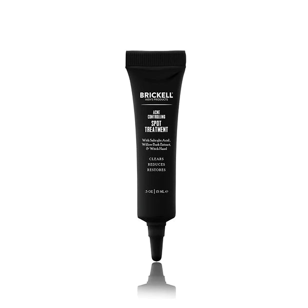 Brickell Men's Acne Controlling Spot Treatment for Men, Natural & Organic Acne Spot Treatment to Reduce Acne, Calms Skin Redness and Soothes Acne, 0.5 Ounce, Unscented
