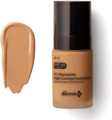The Derma Co Matte 2% Niacinamide Medium Coverage Liquid Foundation For All Skin Types With 1% Hyaluronic Acid & Spf 40 Pa+++ For 12 Hour Long Stay & Oil Control - 04 Caramel, Pack Of 1