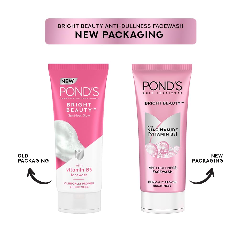 POND'S Bright Beauty Spot-less Glow Face Wash With Vitamins Removes Dead Skin Cells & Dark Spots Double Brightness Action All Skin Types 200g Multi 200 g (Pack of 1)