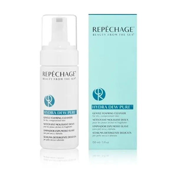 Repechage Hydra Dew Pure Gentle Foaming Cleanser Hydrating Facial Cleanser for Dry & Sensitive Skin Mild Face Wash with Seaweed Extracts & Botanicals Help Remove Eye Makeup