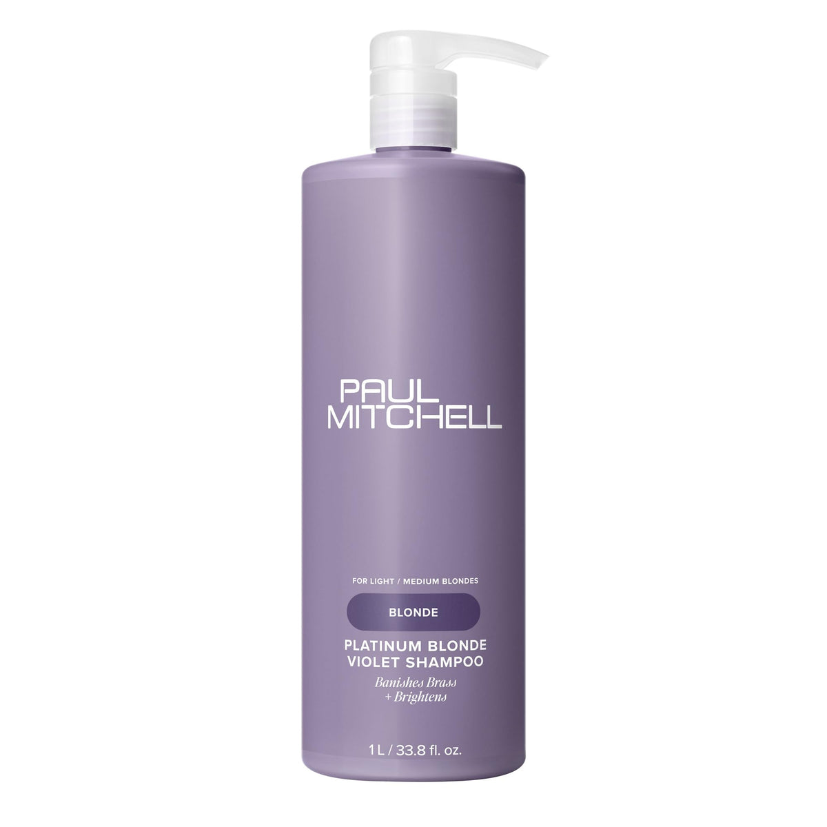 Paul Mitchell Platinum Blonde Purple Shampoo, Cools Brass, Eliminates Warmth, For Color-Treated + Naturally Lightened Hair, 33.8 fl oz