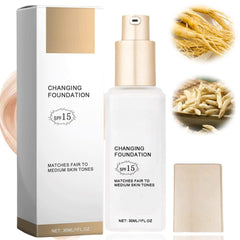Azonee Flawless Colour Changing Liquid Foundation, Long-Lasting Moisturizing & Waterproof Foundation for Mature and Dry Skin, Full Coverage, SPF15, 30 ml