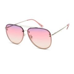 VIVIENFANG Premium Rimless Oversized Aviator Sunglasses for Women, Polarized PC Lens UV Protection Womens Shade VF2203