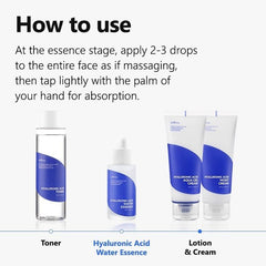 ISNTREE Hyaluronic Acid Deep Hydrating Face Water Essence 1.69 Fl Oz | Facial Serum for Dry, Acne, Sensitive Skin | Hydrating Scentless Essence Serum | Korean Skin Care