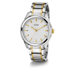 GUESS Men's 44mm Watch - Silver Tone Bracelet Blue Dial Silver Tone Case
