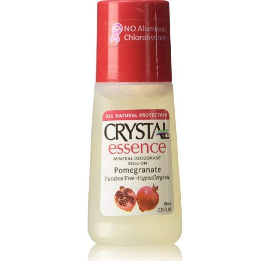 Crystal Essence Mineral Deodorant Roll On Pomegranate 2.25 Oz Pack of 4