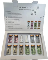 Dermamax Professional Serum, Premium Booster Treatment, for skin care 10 Vials | all skin,Anti-aging,Anti-wrinkle,shiny,Moisturising |ideal with Microneedling Dermaroller| (10 * 8ml) | Made in Korea
