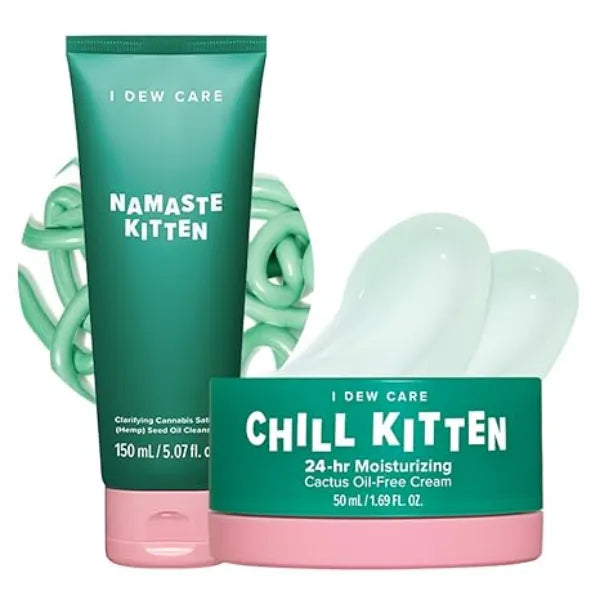 I DEW CARE Namaste Kitten Vegan Face Wash + Chill Kitten Bundle