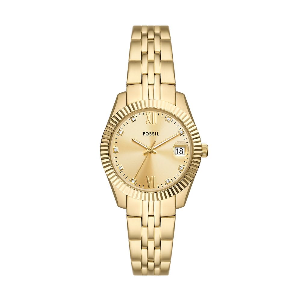 Fossil Scarlette Three-Hand Date Gold-Tone Stainless Steel Watch - ES5338