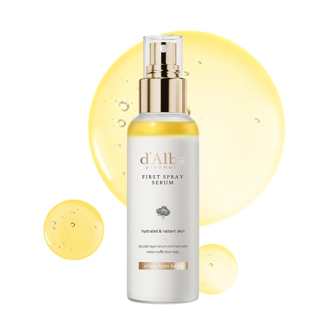 d'Alba Piedmont Italian White Truffle First Spray Serum, Vegan Skin Care, Hydrating Face Moisturizer, Glow Serum for Radiant Skin, Non Comedogenic, All In One Mist 100ml