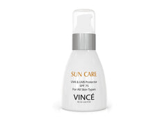 Vince Sunblock SPF 75 – Advanced UVA/UVB & Sun Harmful Rays Protection – Prevents Tanning, Hyperpigmentation & Premature Aging – Hydrates & Soothes – Water-Resistant, No White Cast – 80ml