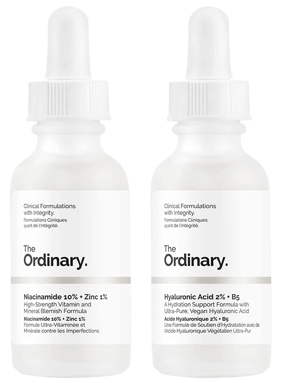 The Ordinary Hyaluronic Acid with 2% + B5 (30ml) and The Ordinary Niacinamide 10% + Zinc 1% (30ml) Bundle Face Care Set