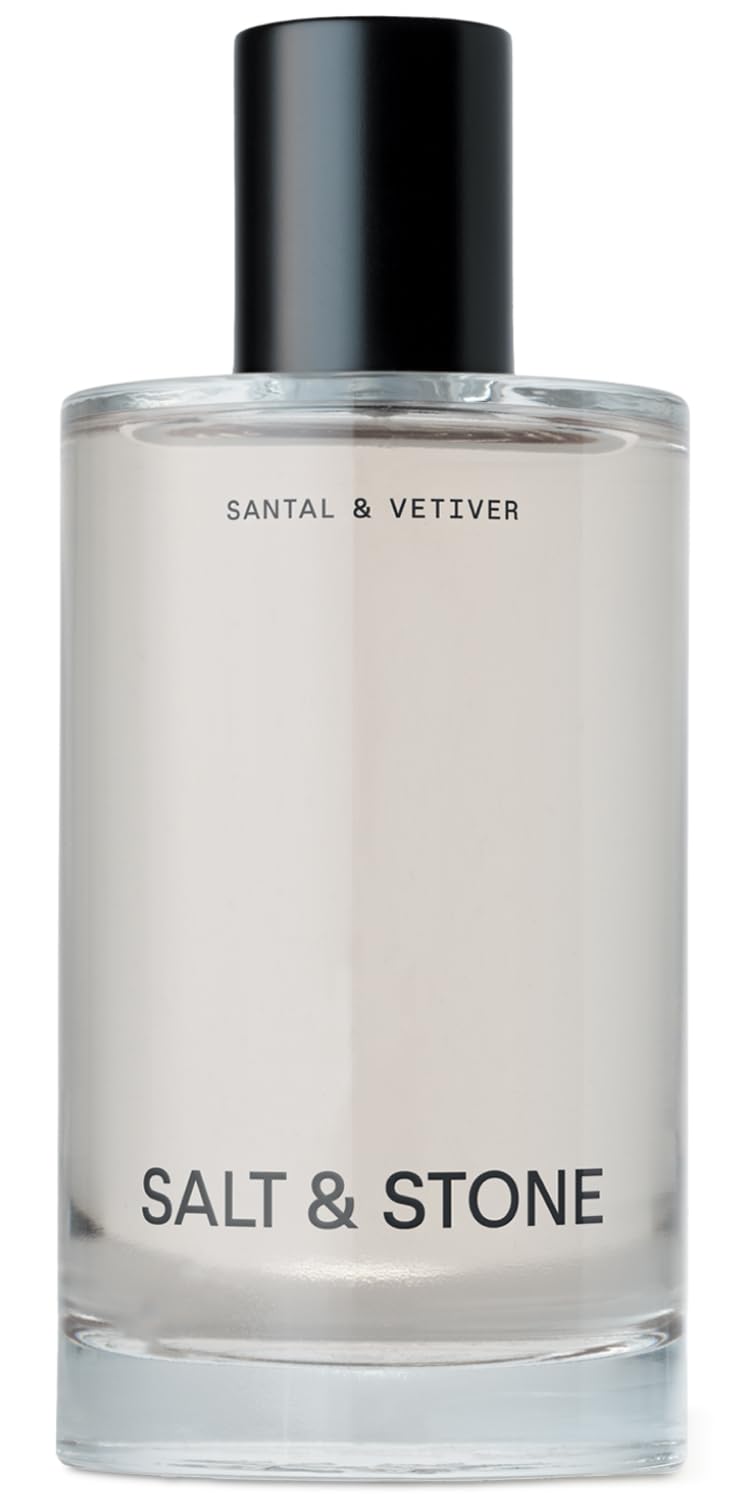Salt & Stone Body Mist, Santal & Vetiver Scent, Skincare Infused Perfume Hair & Body Spray for Women and Men, Hydrating Fragrance with Glycerin and Red Algae, Vegan, Cruelty Free, 3.4 fl oz