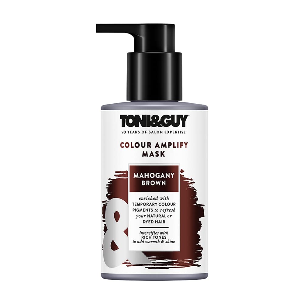 Toni & Guy Mahogany Brown Colour Amplify Hair Mask with Arganoil & UVfilter With Temporary Colour Pigments - 200 ml