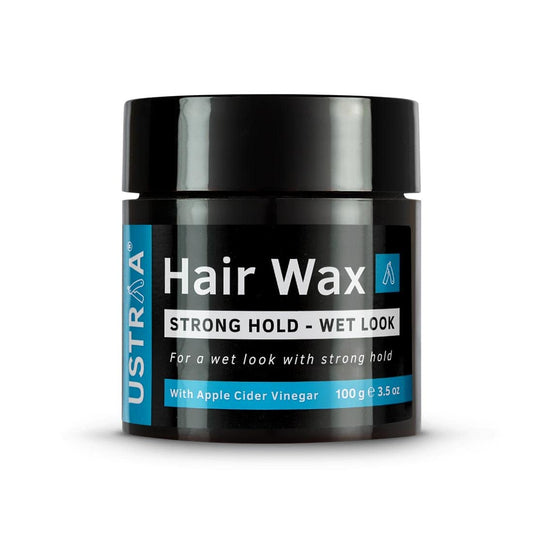 Ustraa Strong Hold Hair Wax For Men- Wet Look - 100g - Non-greasy wax, Easy-to-Wash, Strong Hold, Glossy & Shiny Finish, Wet Italian-look without harmful chemicals