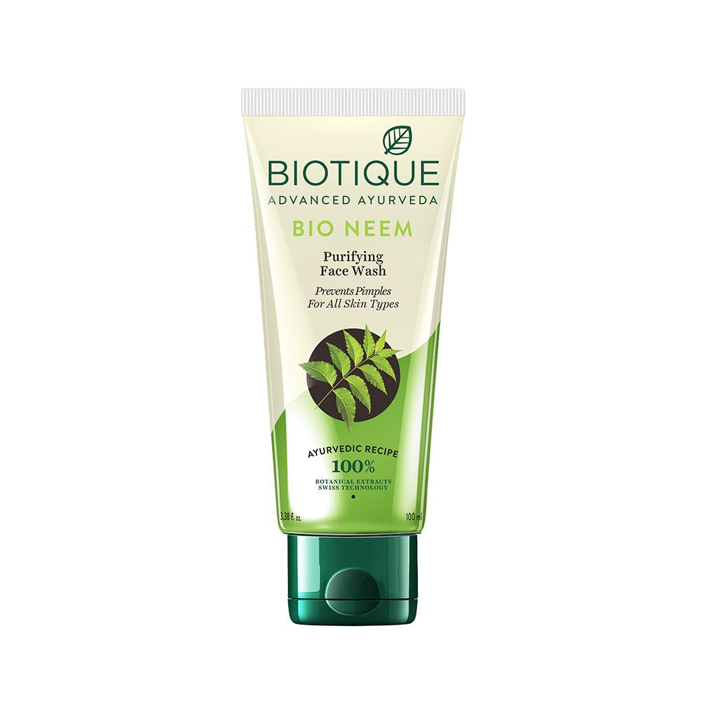 Biotique Fresh Neem Pimple Control Face Wash| Ayurvedic and Organically Pure| Prevents Pimples |100% Botanical Extracts| Suitable for All Skin Types | 100mL