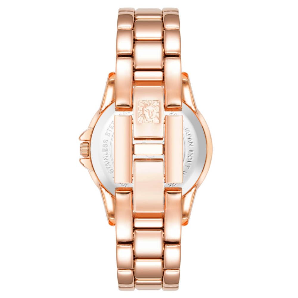 Anne Klein Round Analog Watch for Women, 30 mm Size, Green/Rose Gold