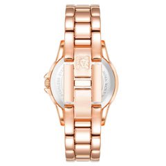 Anne Klein Round Analog Watch for Women, 30 mm Size, Green/Rose Gold