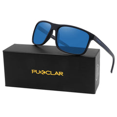 PUKCLAR Polarized Sunglasses Men Women - Rectangular Hiking Lightweight Material TR90 Frame UV400 Sports Outdoor Golf Cycling Fishing Eyewear Sunglasses