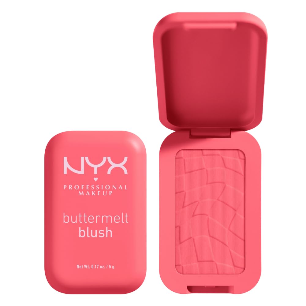NYX Professional Makeup Buttermelt Blush, Powder Blush, up to 12 H Wear, Fade & Transfer Resistant, U Know Butta.