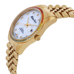 Mathey-Tissot Mathy Rainbow Quartz White Dial Unisex Watch H809PQYI - Yellow Gold-tone