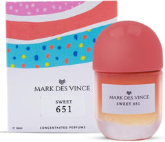 Mark Des Vince Sweet 651 Concentrated Perfume for Men Women Long Lasting Parfum Fragrance For Unisex, 15ml