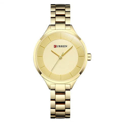 CURREN Ladies Analog Watch Gold Stainless Steel Case Gold Dial Gold Stainless Steel Bracelet