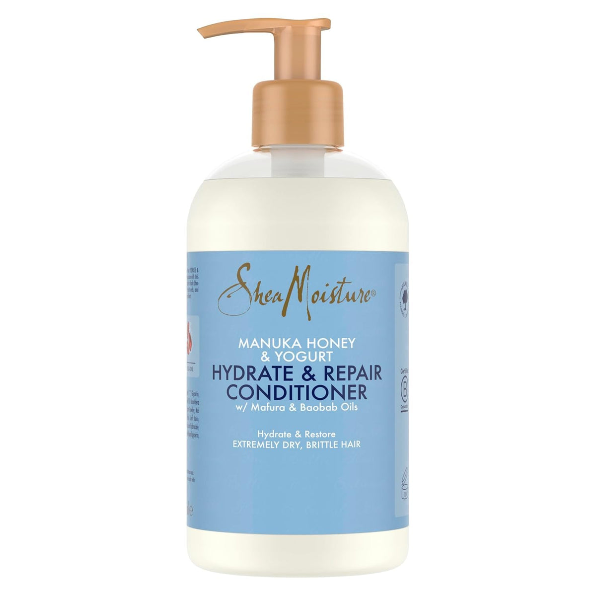 Shea Moisture Manuka Honey & Yogurt Hydrate & Restore Conditioner, with Mafura and Baobab Oils, to Hydrate and Restore Extra Dry, Brittle Hair 384ml