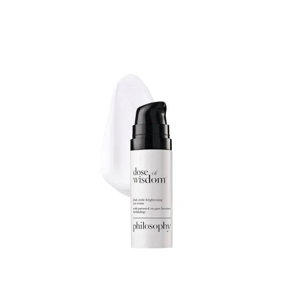 philosophy dose of wisdom dark circle eye cream with hyaluronic acid, vitamin C & caffeine - brigthens & hydrates skin - 0.5 fl oz