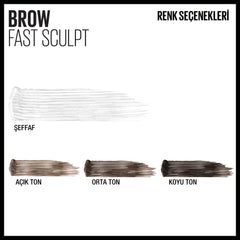 MAYBELLINE Express Brow Fast Sculpt Eyebrow Gel, Shapes and Colours Eyebrows, All Day Hold Mascara, 10 Clear, 0.023 kg