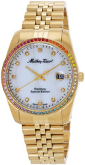 Mathey-Tissot Mathy Rainbow Quartz White Dial Unisex Watch H809PQYI - Yellow Gold-tone
