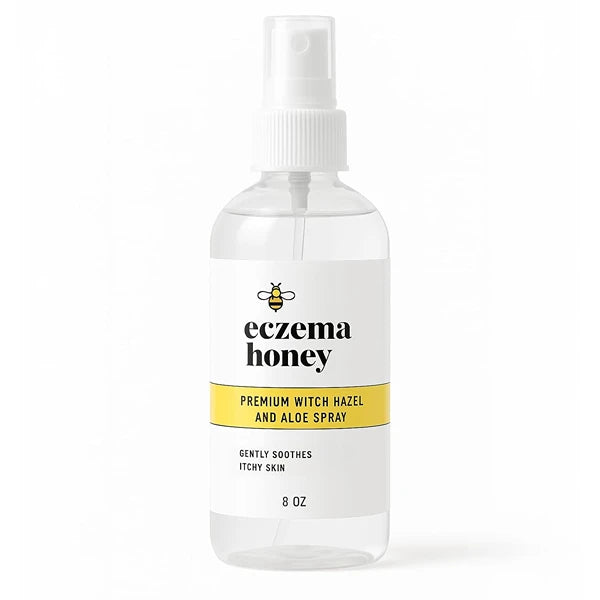 ECZEMA HONEY Premium Witch Hazel & Aloe Spray - Facial Mist Skin Care Product - Unscented Moisturizer, Dewy Makeup Spray, Aftershave & More (8 Oz)