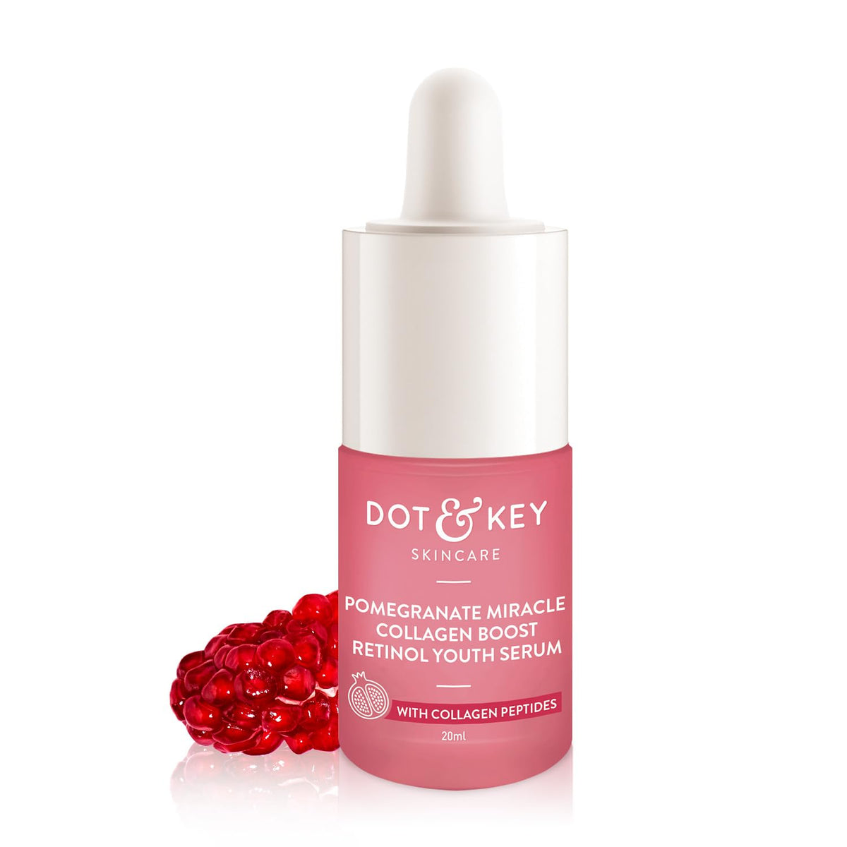 Dot & Key Pomegranate Retinol Anti Ageing Serum for Face| Boosts Collagen Reduces Fine Lines Wrinkles| Mature, Combination Dry Skin Fights Signs of Ageing, 20ml