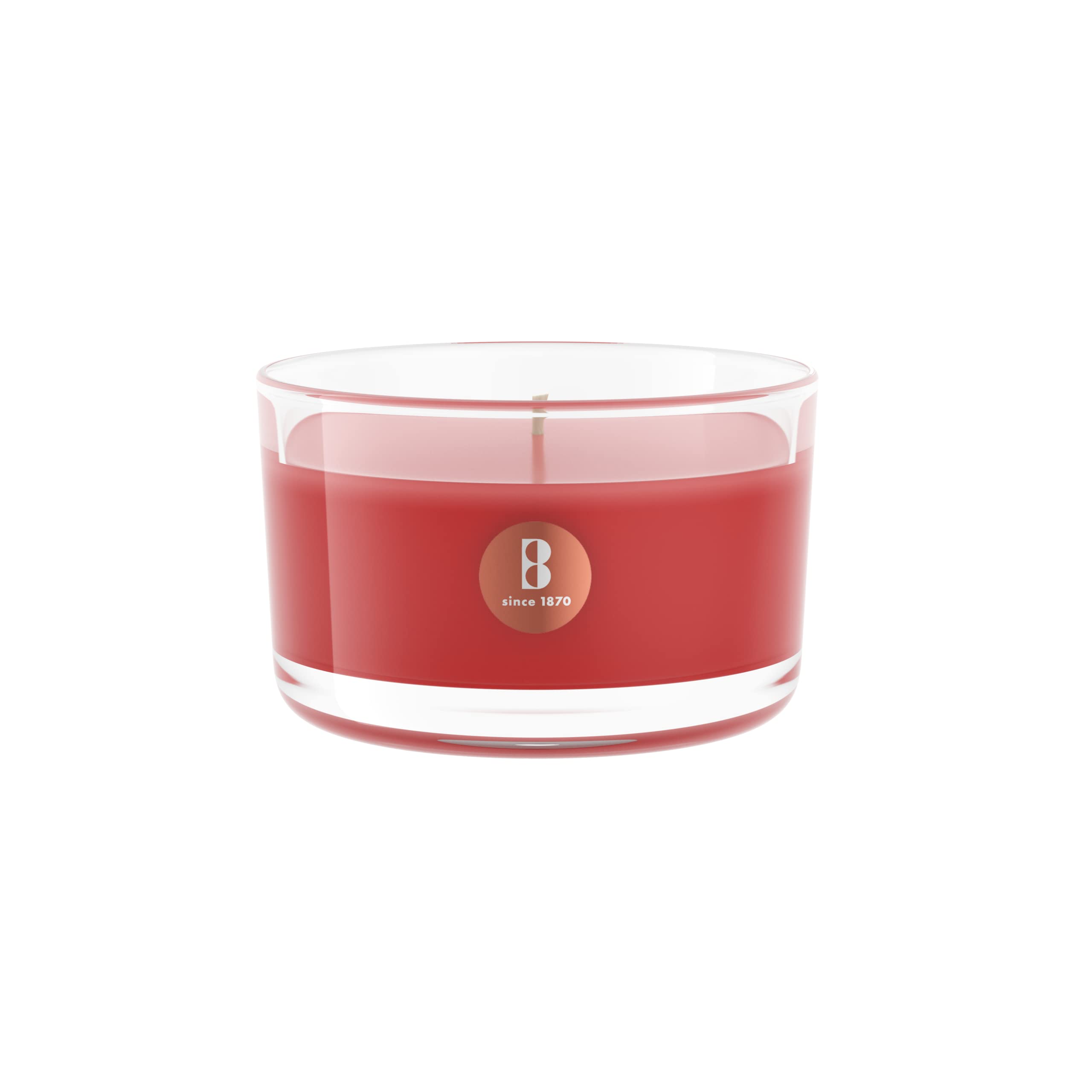 Bolsius Small Glass Scented Candle Pomegranate, Wax, Red