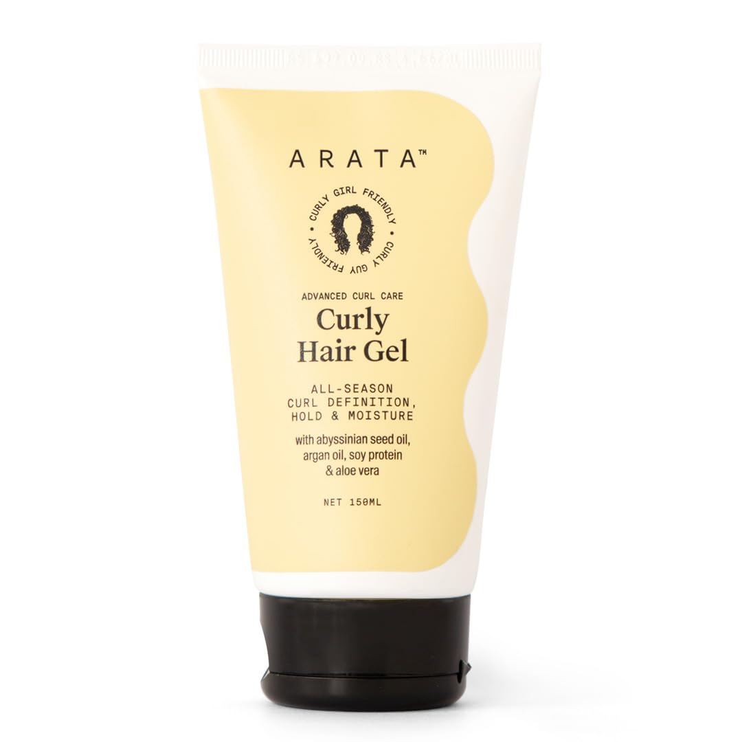 Arata Advanced Curl Care Curly Hair Gel (150 ML) | Abyssinian Seed Oil, Argan Oil, Soy Protein & Aloe Vera | All-Season Curl Definition & Soft, Natural Hold