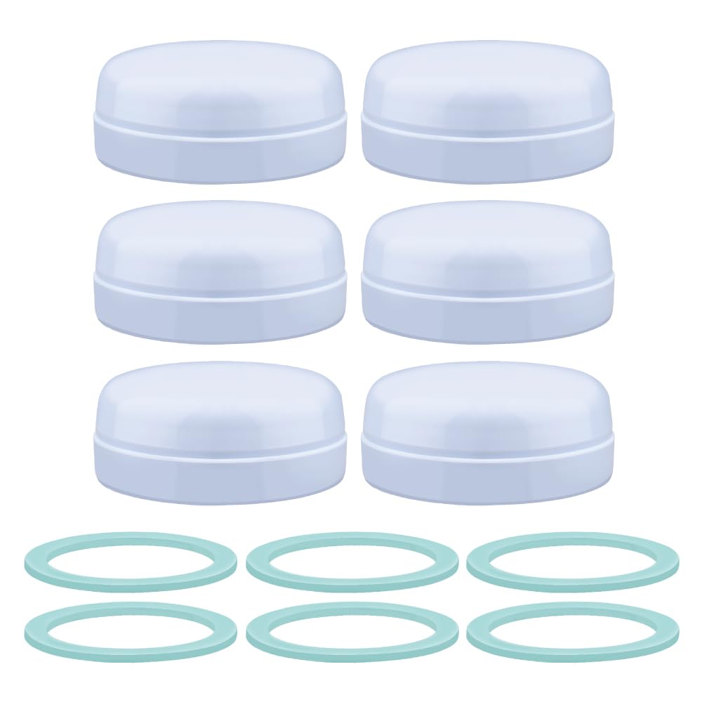 Maymom Solid Lids Aka Travel Caps w/Sealing Ring for Avent Wide Mouth Bottle; Cap Replace Avent Natural Bottle Screw Ring n Sealing Disc; Fit Avent Anti-Colic Polypropylene, Glass Bottle, Avent PP