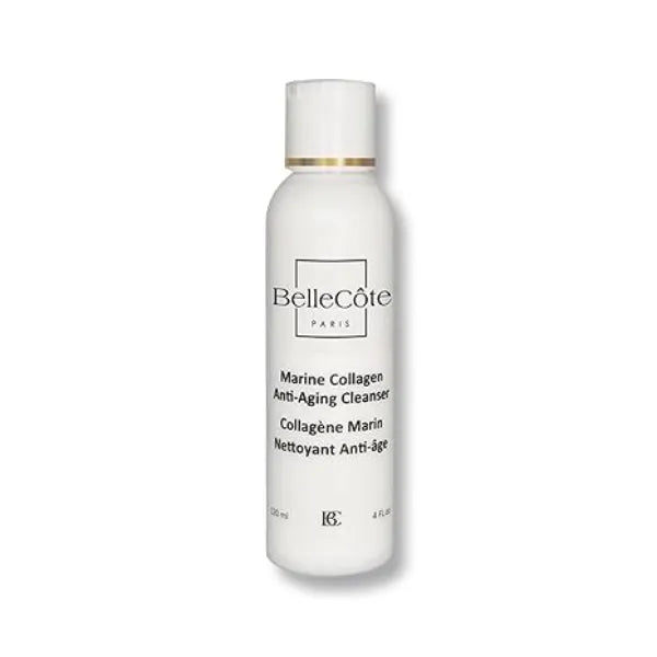 BelleCôte Paris Marine Collagen Anti Aging Cleanser Lichen Extract & Peptides for Dull And Dehydrated Skin, Removes Impurities & Makeup Toxins Organic Seaweed Facial Cleanser 4 fl oz