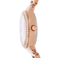 Fossil Womens Quartz Watch, Analog Display and Stainless-Steel Strap Gold/Beige