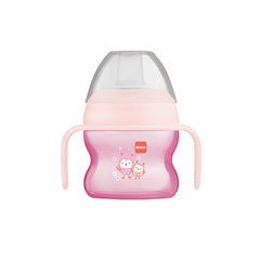 MAM Starter Cup (1 Count), MAM Sippy Cup, Drinking Cup with Extra-Soft Spill-Free Spout and Non-Slip Handles, for Girls 4+ Months, Five Ounces, Pink
