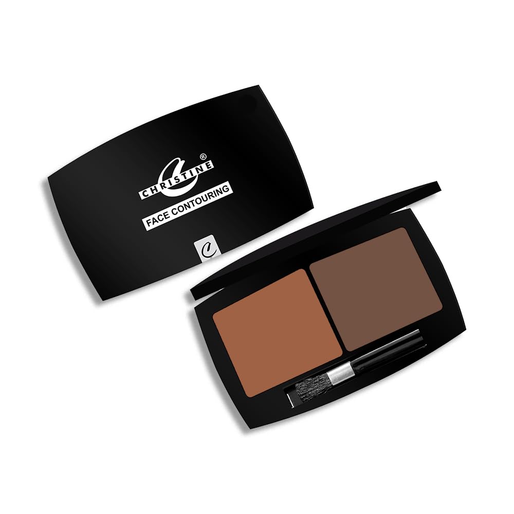 Christine Twin Contour Palette, Blendable & Buildable Color,Sculpting and Defining,Travel Friendly Rich Colors with Velvety Texture - Makeup Set (04)