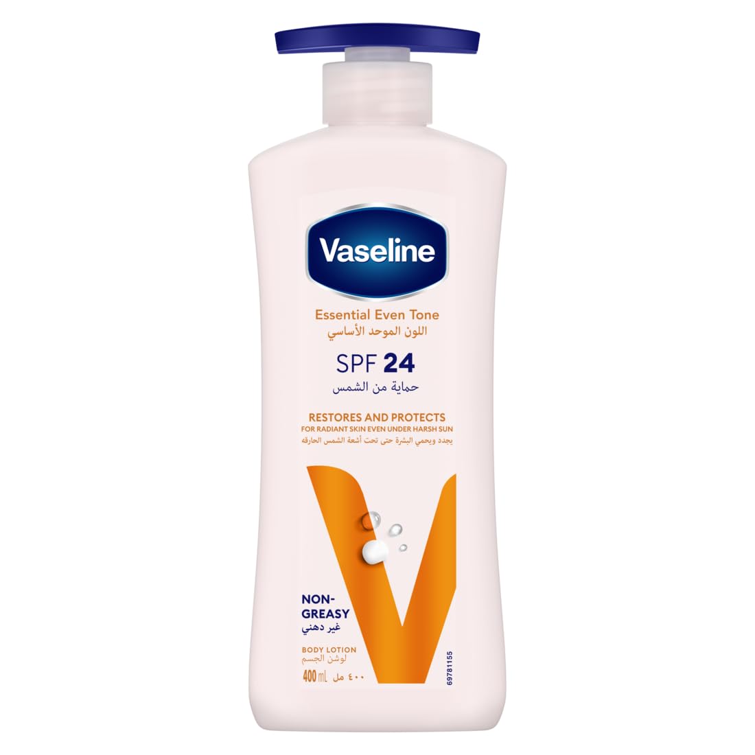 Vaseline Body Lotion Essential Even Tone UV Lightening with Vitamin B3 for Fair Even Toned Skin, 400ml