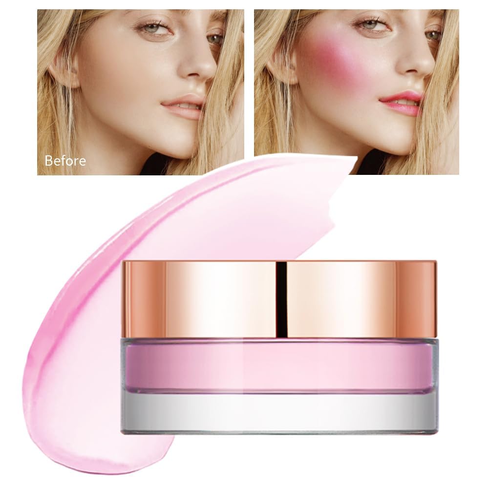 NALACAL Color Change Blush, Clear Liquid Blush Cream Moisturizing Blusher Halo dyeing naturally Blush Rouge Multi-use Makeup Cream For Cheeks Face Lips Waterproof Blush Gel Lip Oil