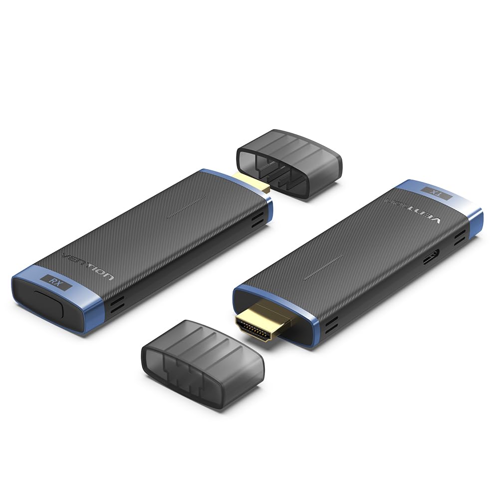 VENTION Wireless HDMI™ Transmitter and Receiver, 1080p Full HD, 40M Range, 5GHz WiFi, Compatible with Laptop, PC, TV, Projector, and Monitor – Plug & Play