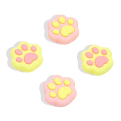 GeekShare Cat Paw Shape Thumb Grip Caps,Soft Silicone Joystick Cover Compatible with Switch/OLED/Switch Lite,4PCS (PinkYellow)