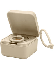 BIBS Pacifier Box with Strap. Soother Holder and Steriliser case. 100% BPA Free Food-Grade Material. Made in Denmark. Vanilla