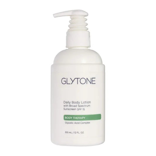 Glytone Daily Body Lotion with SPF 15–Broad Spectrum Sunscreen Moisturizer for Body –Spf Lotion with Glycolic Acid & Shea Butter – Sensitive Skin Sun Screen – Gives Non Greasy Sun Protection – 12 oz