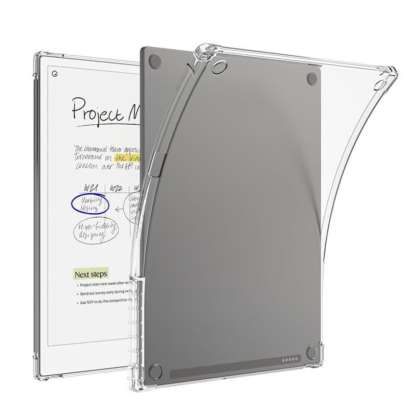 Kejuthrv compatible with Remarkable Paper Pro Case 11.8 inch Clear 2024 Released Paper Tablet Cover, Shockproof Impact Resistant Flexible Cover, Anti-Scratch Transparent Clear TPU Protective Shell