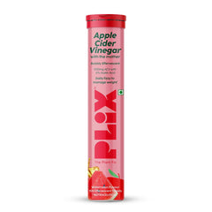 PLIX - THE PLANT FIX Apple Cider Vinegar with Mother | Vitamin B6 & B12 | Watermelon Flavour | 15 Effervescent Tablets, Pack of 1