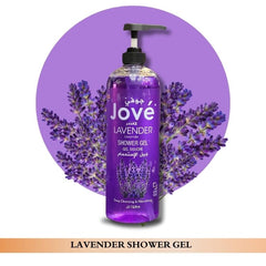 Jove Shower Gel Lavender 1L | Calming & Hydrating Body Wash | Infused with Natural Lavender Extracts | Gentle, Soap-Free & Paraben-Free | Long-Lasting Fragrance & Deep Moisturization