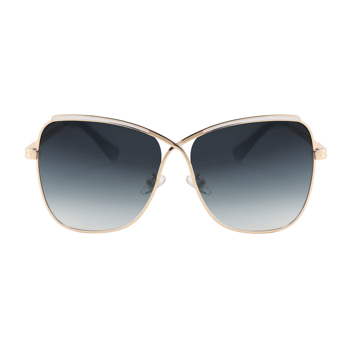 FEISEDY Womens Pilot Sunglasses Oversized Butterfly X Shape Design Cateye Cute Lady Sunglasses B2738